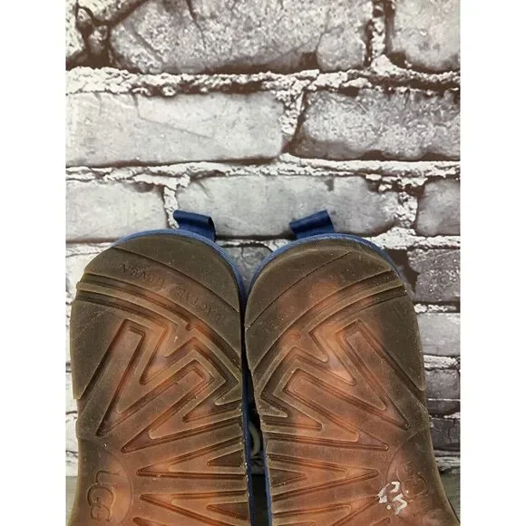UGG Neumel Blue Fabric Fur WHT Lace Up Chukka Boots Men Sz 43EU/10M US 1117613